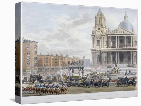 Funeral Procession of Lord Nelson Outside St Paul's Cathedral, City of London, 1806-Christopher Wren-Stretched Canvas