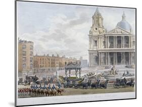 Funeral Procession of Lord Nelson Outside St Paul's Cathedral, City of London, 1806-Christopher Wren-Mounted Giclee Print