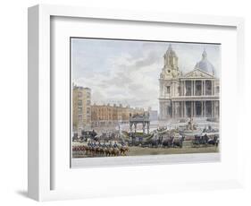 Funeral Procession of Lord Nelson Outside St Paul's Cathedral, City of London, 1806-Christopher Wren-Framed Giclee Print