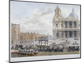 Funeral Procession of Lord Nelson Outside St Paul's Cathedral, City of London, 1806-Christopher Wren-Mounted Giclee Print