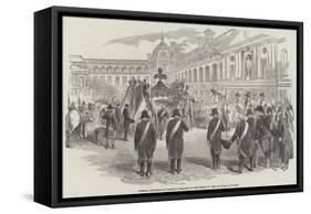 Funeral Procession of Marshal Exelmans to the Church of the Invalides, at Paris-null-Framed Stretched Canvas