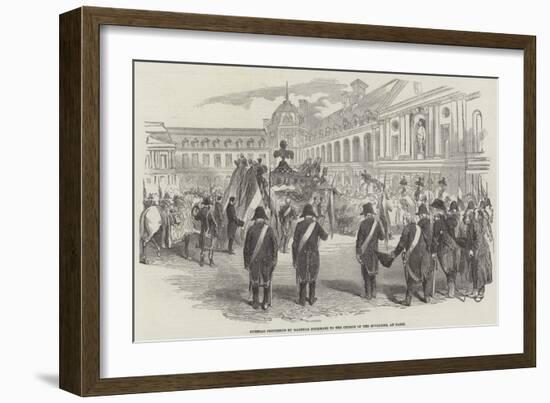 Funeral Procession of Marshal Exelmans to the Church of the Invalides, at Paris-null-Framed Giclee Print