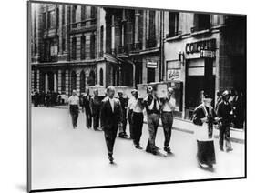 Funeral Procession of Members of the French Resistance, Paris, 1944-null-Mounted Giclee Print