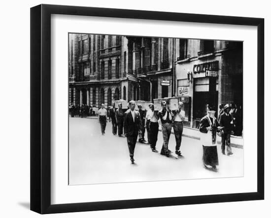 Funeral Procession of Members of the French Resistance, Paris, 1944-null-Framed Giclee Print