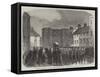 Funeral Procession of the Duke of Northumberland Passing Through Bondgate, Alnwick-null-Framed Stretched Canvas
