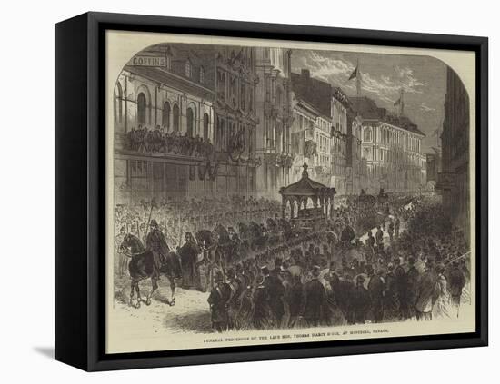 Funeral Procession of the Late Honourable Thomas D'Arcy Mcgee, at Montreal, Canada-null-Framed Stretched Canvas