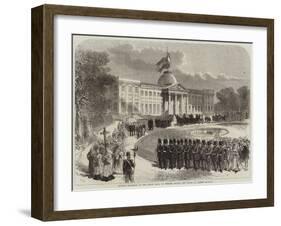 Funeral Procession of the Prince Royal of Belgium Leaving the Palace of Laeken-null-Framed Giclee Print