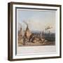 Funeral Scaffold of a Sioux Chief Near Fort Pierre, Engraved by J. Hurliman, Published in 1839-Karl Bodmer-Framed Giclee Print