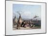 Funeral Scaffold of a Sioux Chief Near Fort Pierre-Karl Bodmer-Mounted Giclee Print