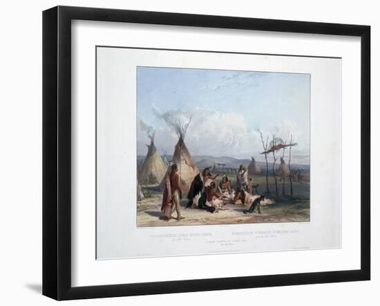 Funeral Scaffold of a Sioux Chief Near Fort Pierre-Karl Bodmer-Framed Giclee Print
