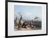 Funeral Scaffold of a Sioux Chief Near Fort Pierre-Karl Bodmer-Framed Giclee Print