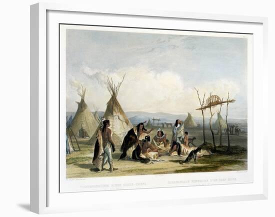 Funeral Scaffold of a Sioux Chief Near Fort Pierre-Karl Bodmer-Framed Giclee Print