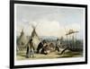 Funeral Scaffold of a Sioux Chief Near Fort Pierre-Karl Bodmer-Framed Giclee Print