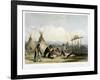 Funeral Scaffold of a Sioux Chief Near Fort Pierre-Karl Bodmer-Framed Giclee Print