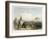 Funeral Scaffold of a Sioux Chief Near Fort Pierre-Karl Bodmer-Framed Giclee Print