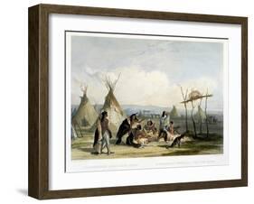 Funeral Scaffold of a Sioux Chief Near Fort Pierre-Karl Bodmer-Framed Giclee Print