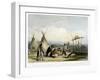 Funeral Scaffold of a Sioux Chief Near Fort Pierre-Karl Bodmer-Framed Giclee Print