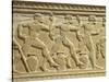 Funeral Stone Depicting Athletes Racing Relief from Sicily, Italy-null-Stretched Canvas