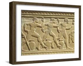 Funeral Stone Depicting Athletes Racing Relief from Sicily, Italy-null-Framed Giclee Print