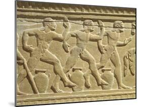 Funeral Stone Depicting Athletes Racing Relief from Sicily, Italy-null-Mounted Giclee Print