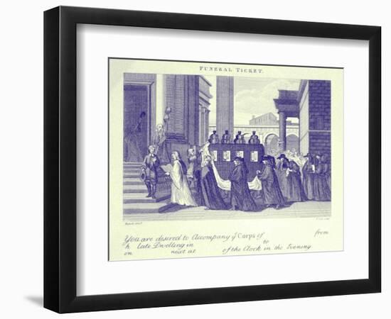 Funeral Ticket by William Hogarth-William Hogarth-Framed Giclee Print