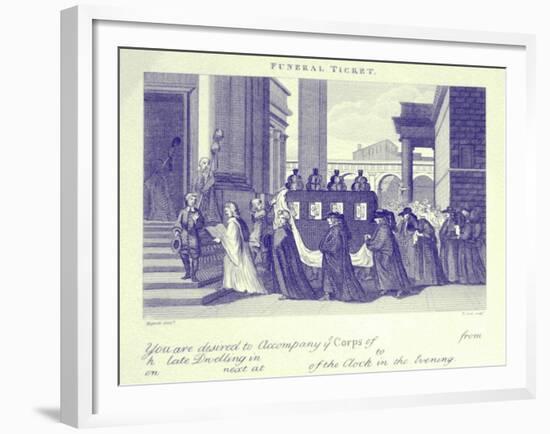 Funeral Ticket by William Hogarth-William Hogarth-Framed Giclee Print