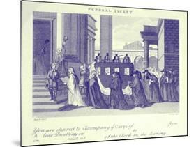 Funeral Ticket by William Hogarth-William Hogarth-Mounted Giclee Print