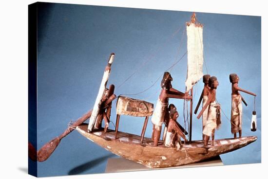 Funerary Boat of Painted Wood, 9th Dynasty, Ancient Egypt, 2232-2140 BC-null-Stretched Canvas