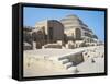 Funerary Complex of King Djoser, Jubilee Heb-Sed Court and Chapels. Step Pyramid in the Background-null-Framed Stretched Canvas