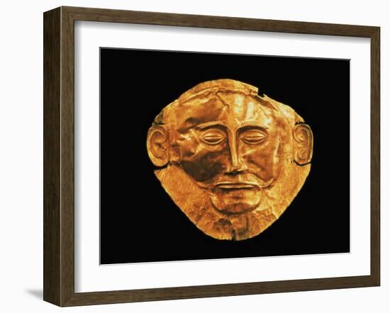 Funerary Mask from Mycenae, Formerly Thought to be That of Agamemnon-null-Framed Giclee Print