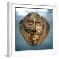 Funerary Mask of Agamemnon, Legendary King of Mycenae, C1600-C1500 BC-null-Framed Photographic Print