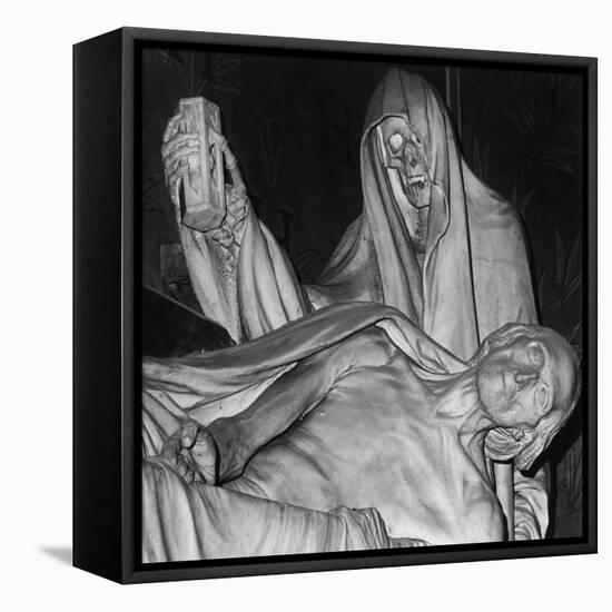 Funerary Monument, Notre Dame, Paris-Simon Marsden-Framed Stretched Canvas