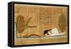Funerary Papyrus Depicting the Deceased Prostrate in Front of the Crocodile (Papyrus)-null-Framed Stretched Canvas