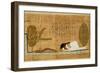 Funerary Papyrus Depicting the Deceased Prostrate in Front of the Crocodile (Papyrus)-null-Framed Giclee Print