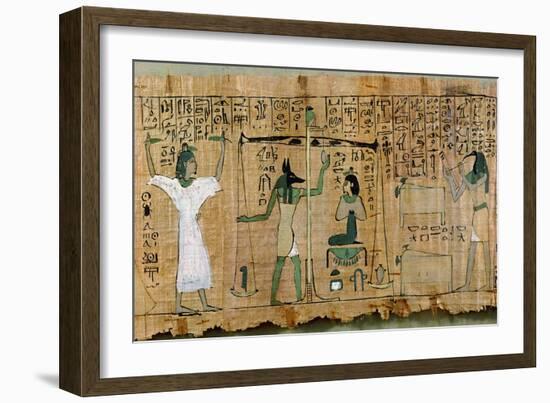 Funerary Papyrus of Djedkhonsouefankh of the Judgement of the Deceased, Third Intermediate Period-null-Framed Giclee Print