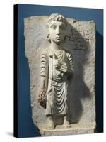 Funerary Relief Depicting a Girl with a Dove, from the Valley of the Tombs, Syria-null-Stretched Canvas