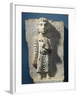 Funerary Relief Depicting a Girl with a Dove, from the Valley of the Tombs, Syria-null-Framed Giclee Print