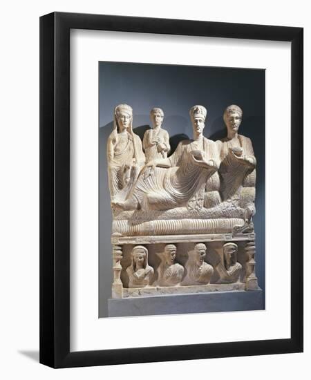 Funerary Relief Representing a Family, from the Valley of the Tombs, Syria-null-Framed Giclee Print