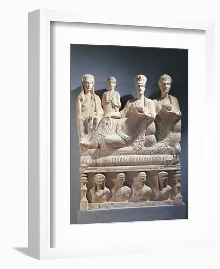 Funerary Relief Representing a Family, from the Valley of the Tombs, Syria-null-Framed Giclee Print