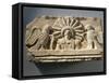 Funerary Relief Representing the God Yarhibol the Sun Symbol and Two Eagles on His Sides-null-Framed Stretched Canvas