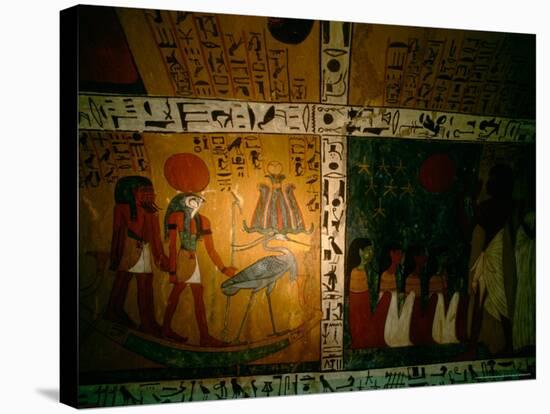 Funerary Scene from Tomb of Sennedjem, Deir el Medina, near Luxor, Egypt-Kenneth Garrett-Stretched Canvas