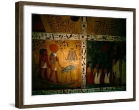 Funerary Scene from Tomb of Sennedjem, Deir el Medina, near Luxor, Egypt-Kenneth Garrett-Framed Photographic Print