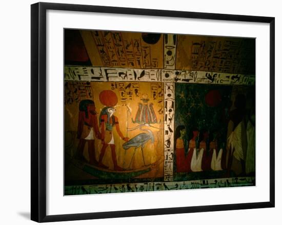 Funerary Scene from Tomb of Sennedjem, Deir el Medina, near Luxor, Egypt-Kenneth Garrett-Framed Photographic Print