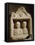 Funerary Stele Called Matrons of Lyon, Gallo-Roman Civilization, 3rd Century-null-Framed Stretched Canvas