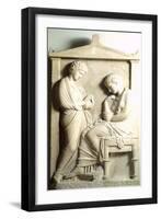 Funerary Stele Depicting Deceased Person and His Servant Relief from Necropolis of Kerameikos-null-Framed Giclee Print