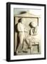 Funerary Stele Depicting Deceased Person and His Servant Relief from Necropolis of Kerameikos-null-Framed Giclee Print