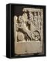 Funerary Stele of Ostiala Gallenia Portrayed on a Chariot Descending into the Underworld-null-Framed Stretched Canvas