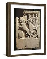 Funerary Stele of Ostiala Gallenia Portrayed on a Chariot Descending into the Underworld-null-Framed Giclee Print