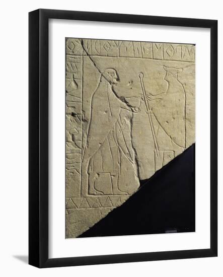 Funerary Stele with Scenes of Farewell Between Husband and Wife-null-Framed Giclee Print