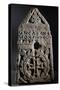 Funerary Stele with Triangular Pediment and Cross Inscribed Within Wreath-null-Stretched Canvas